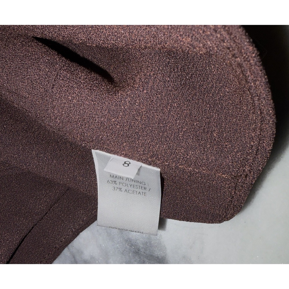 Alex Perry Rae Cropped Crepe Top Brown Size 8 - Picture 11 of 12